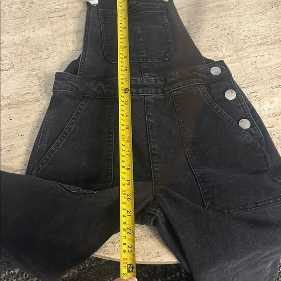 ANTHROPOLOGIE Seventy Mochi Elodie Frill Overall Black Denim Ruffled Straps Sz4 - Picture 15 of 16